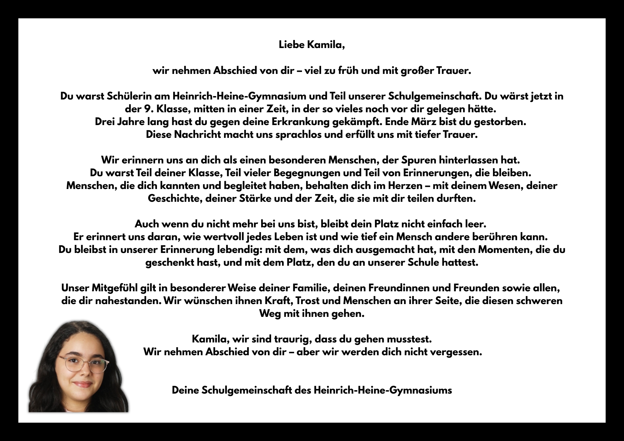 Ein Abschied in Trauer